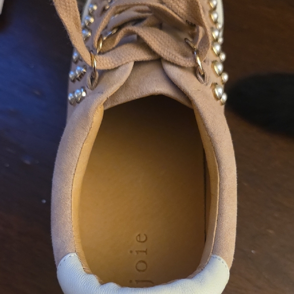 New Joie Handan Pink Suede Sneaker Pearls Sz 38 MSRP 248$ - Picture 4 of 4
